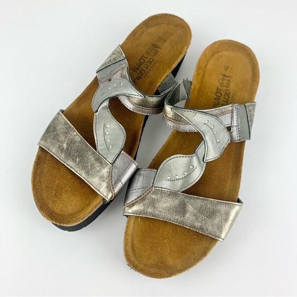NAOT Kimberly Wedge Metallic Distressed Sandals EU42/L11 - Picture 1 of 11